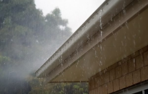 eavestrough on a house